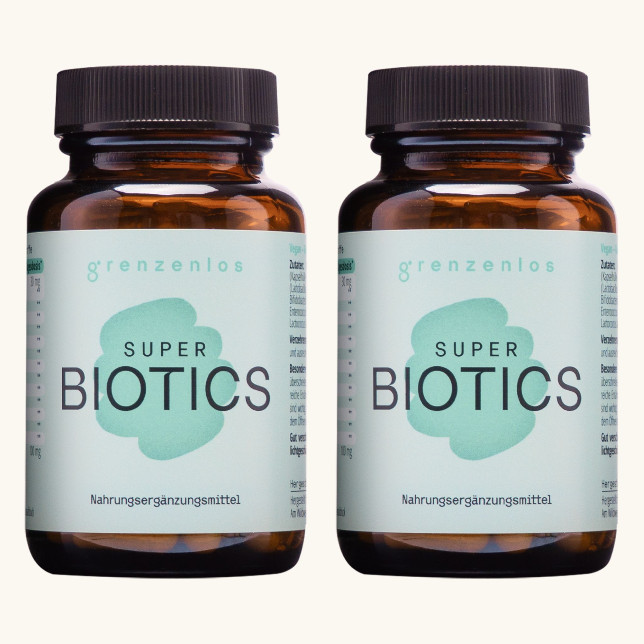 grenzenlos® Super Biotics 12-in-1 Mikrobiom Komplex mit 12 Bakterienkulturen | Ohne Inulin vegan 2x60 St Kapseln