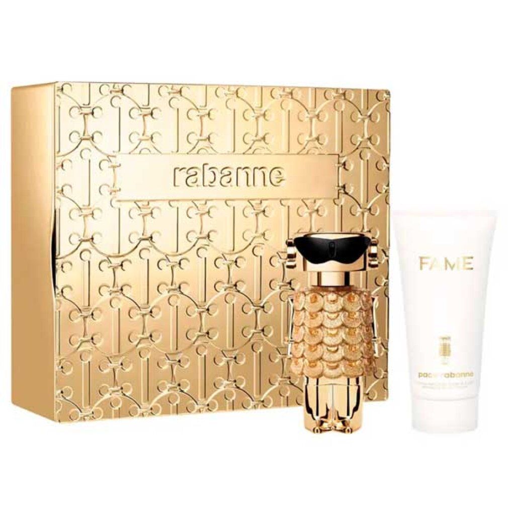 Paco Rabanne FAME Geschenkset mit Parfümflakon und Bodylotion.