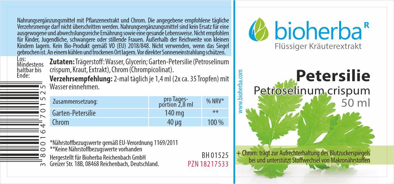 Bioherba Petersilie  Petroselinum crispum  Tropfen  Tinktur Extrakt