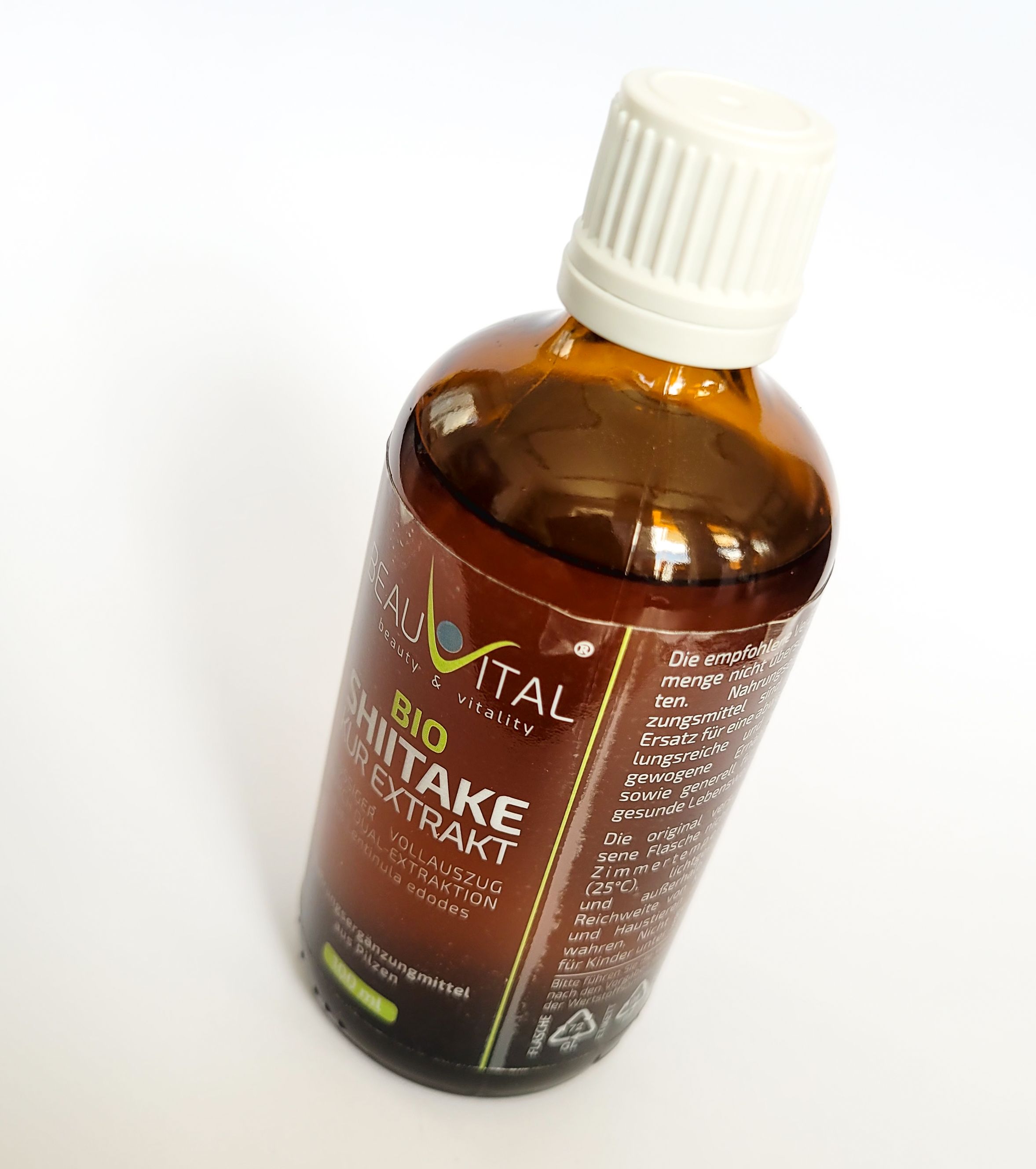 BEAUVITAL® Bio Shiitake Kurextrakt | Flüssiger Vollauszug durch Dual-Extraktion