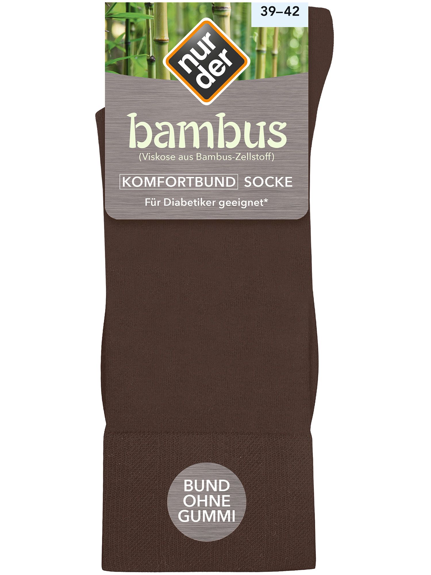 NUR DER Socke Bambus* Komfort - braun - Größe 39-42