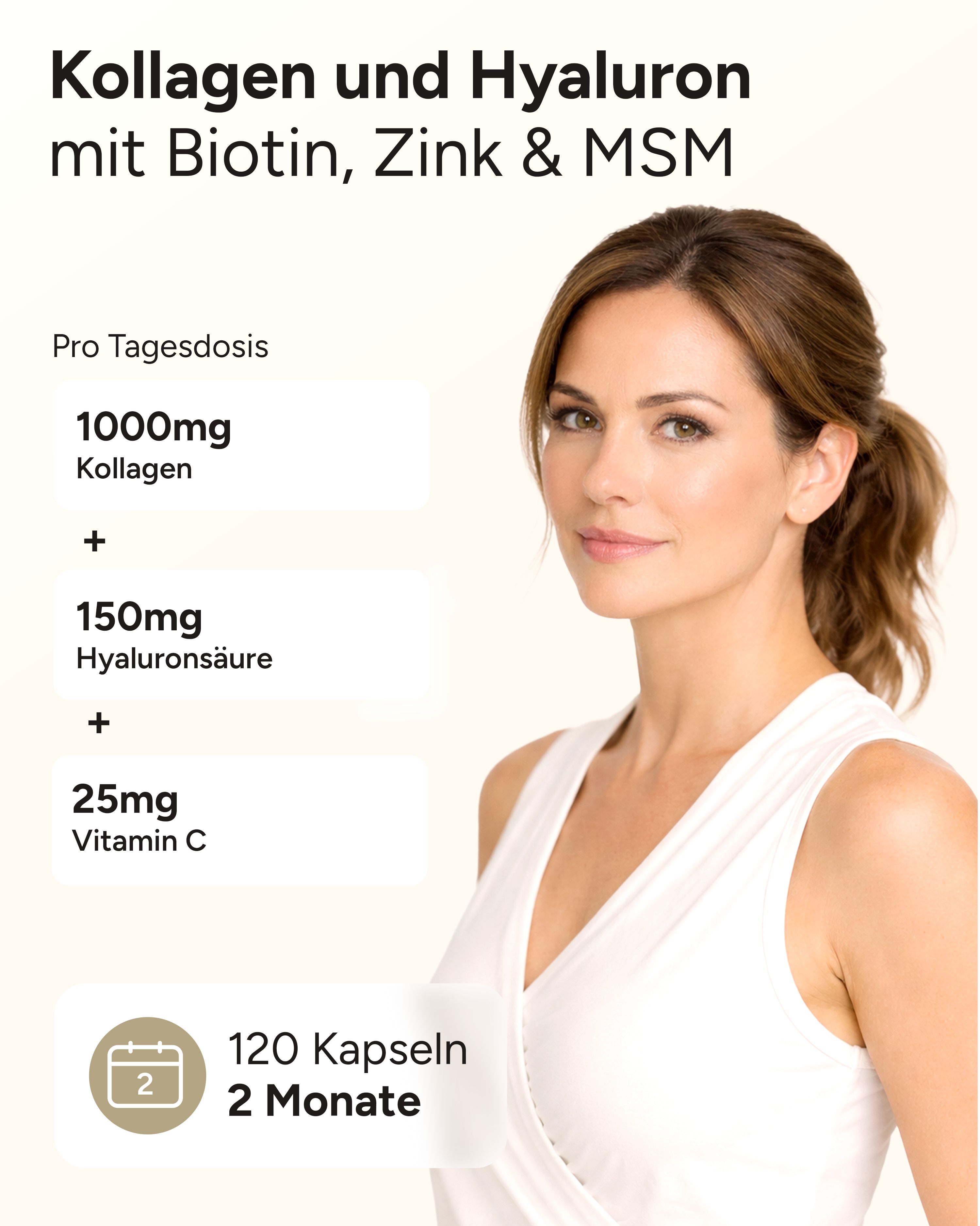 plantomol® Essentials - Kollagen Kapseln mit Hyaluron Biotin Zink & Vitamin C - 1000mg Kollagen /Tag