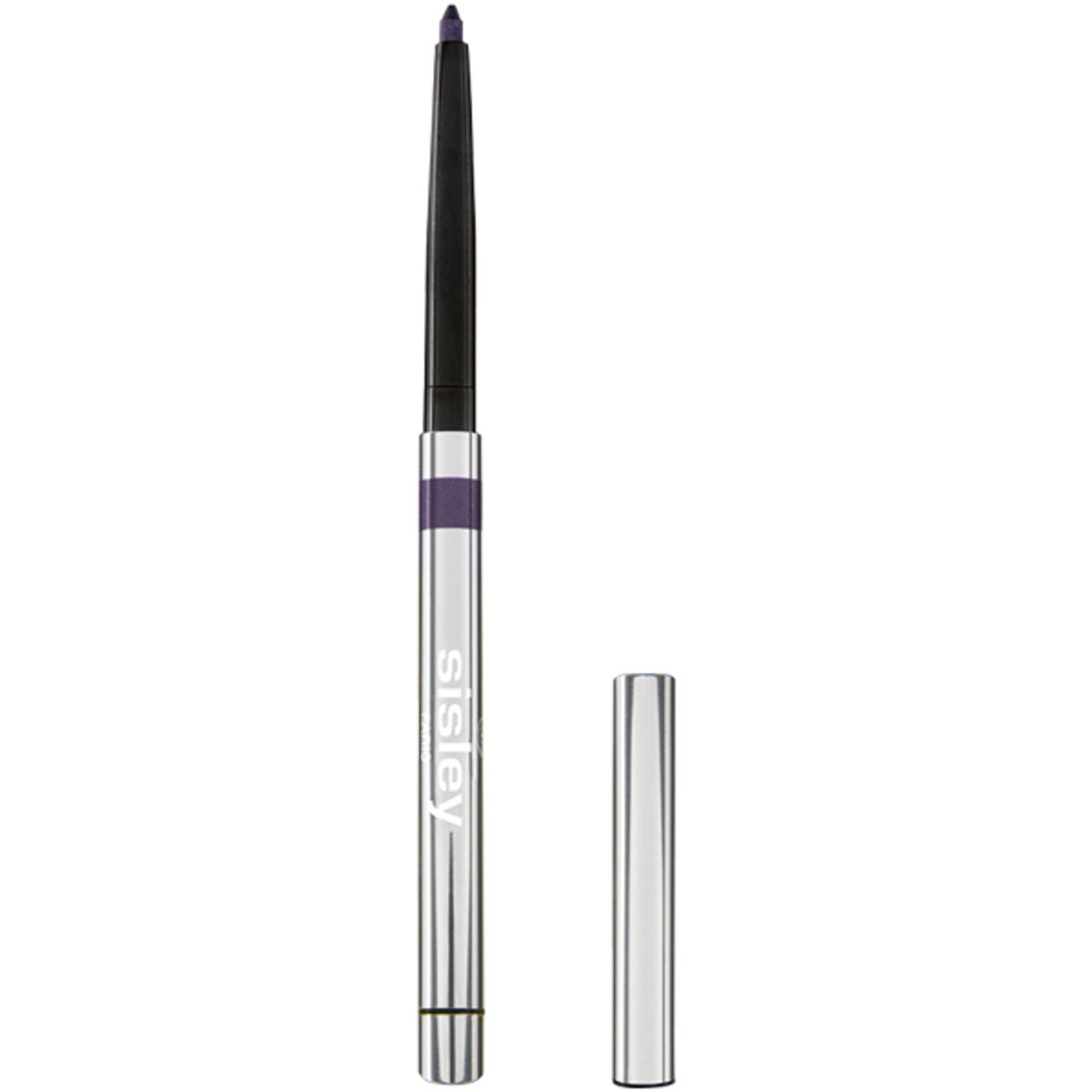 Sisley Phyto-Khol Star Waterproof. Silberfarbener Stift mit schwarzer Mine und Kappe. Marke Sisley auf dem Stift.