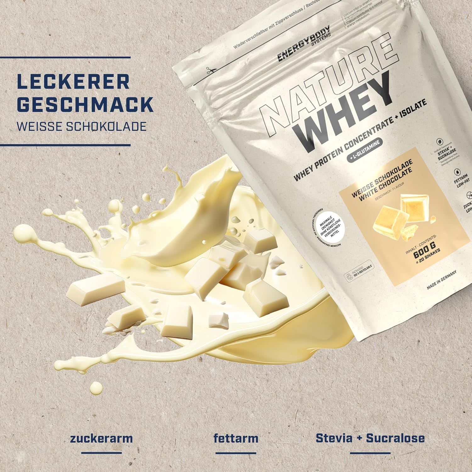 Energybody Systems Nature Whey Protein Weiße Schokolade