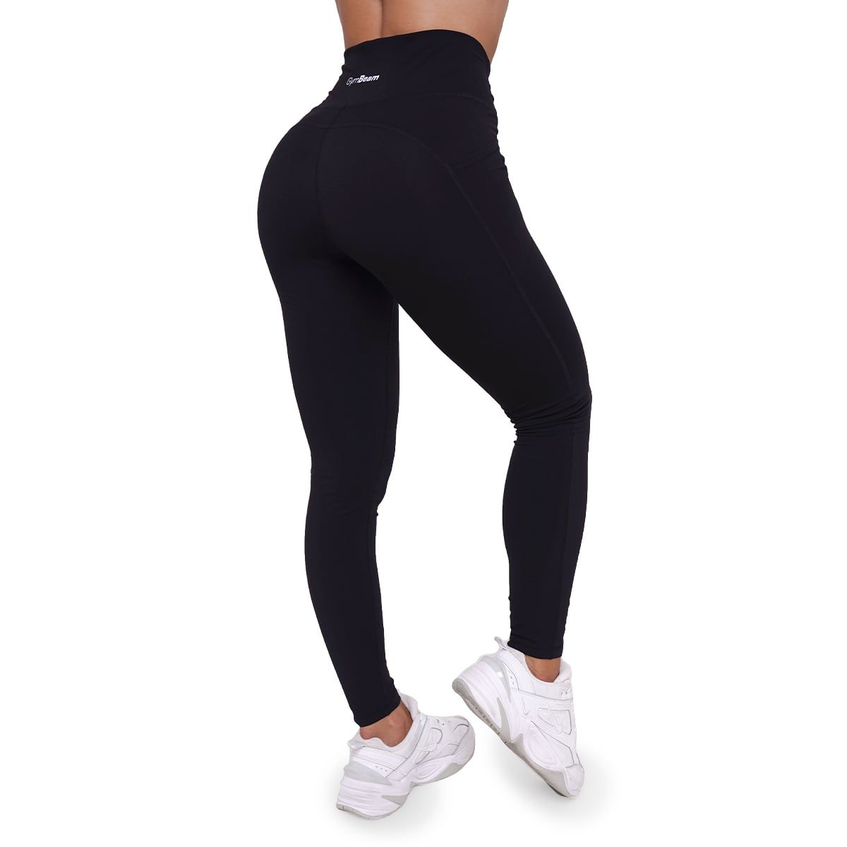 GymBeam Leggings Damen mit hoher Taille, Seitentaschen und Ignite Modell Schwarz