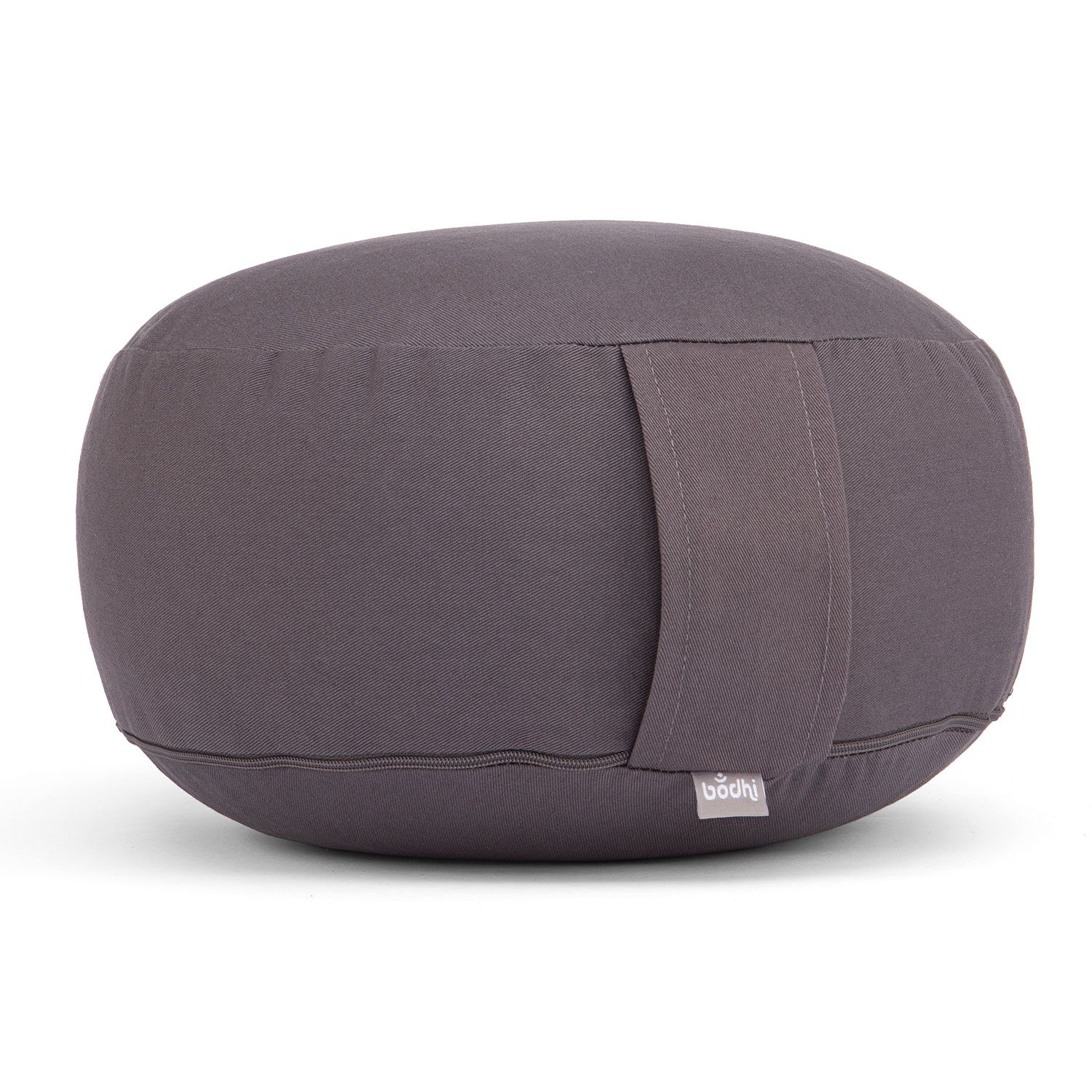 Meditationskissen Rondo ECO mit abnehmbarem Bezug, Dinkelfüllung Anthrazit