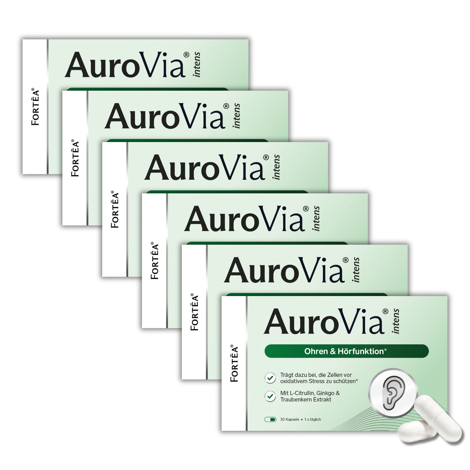 Fortea® AuroVia® intens – Ohren & Hörfunktion 180 St Kapseln