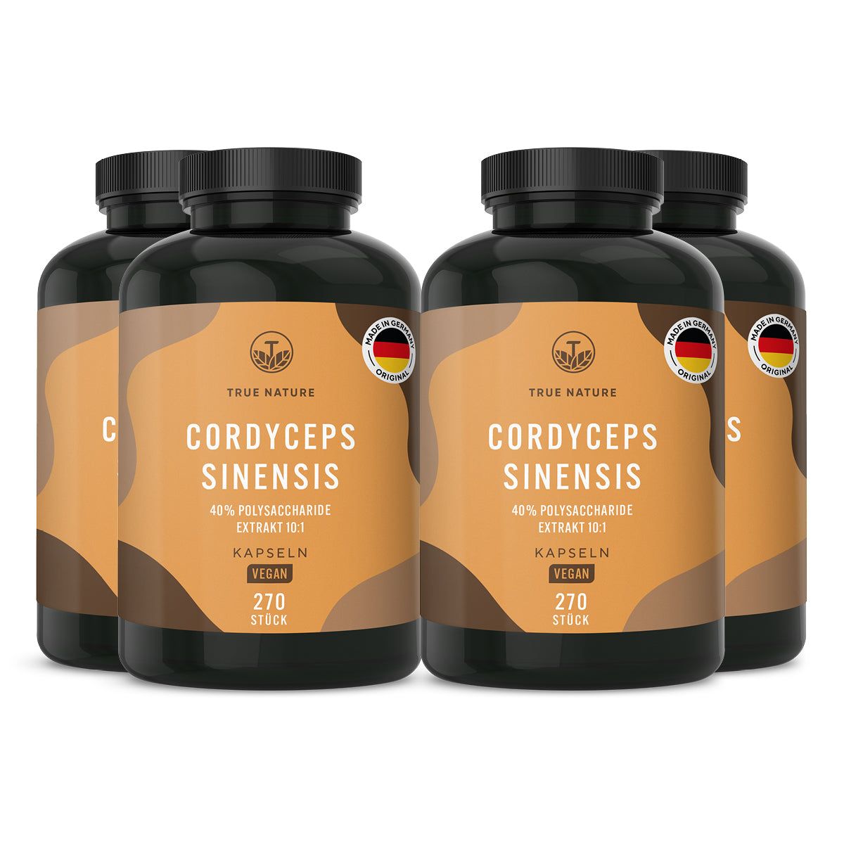 TRUE NATURE® Cordyceps Sinensis Kapseln 10:1 Extrakt - Vegan & Made in Germany