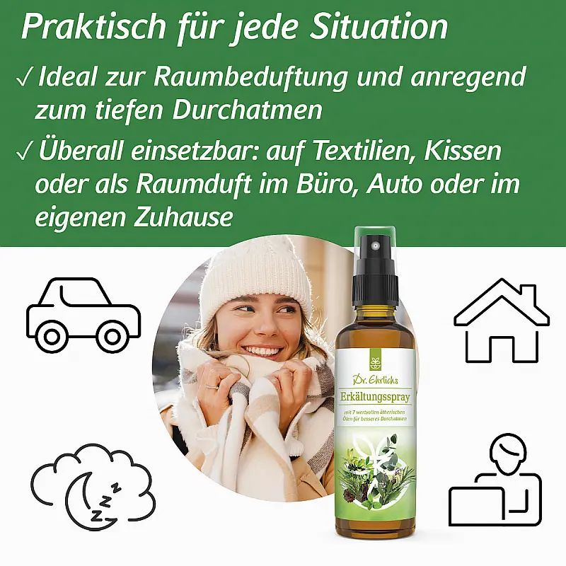 Dr. Ehrlichs Erkältungsspray mit 7 naturreinen ätherischen Ölen