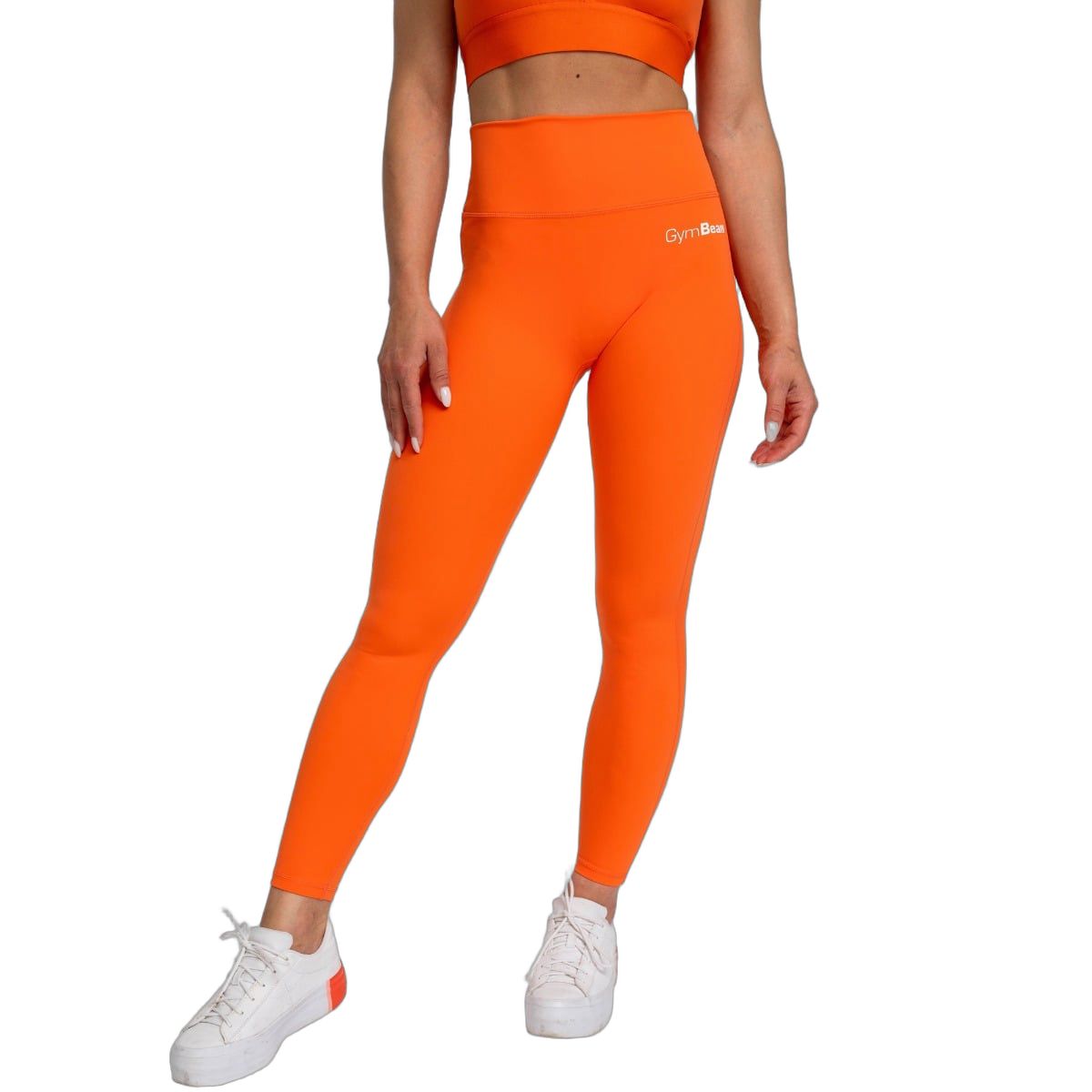 GymBeam Leggings Damen High-Waist lange Hose ohne Taschen in Orange 1 St