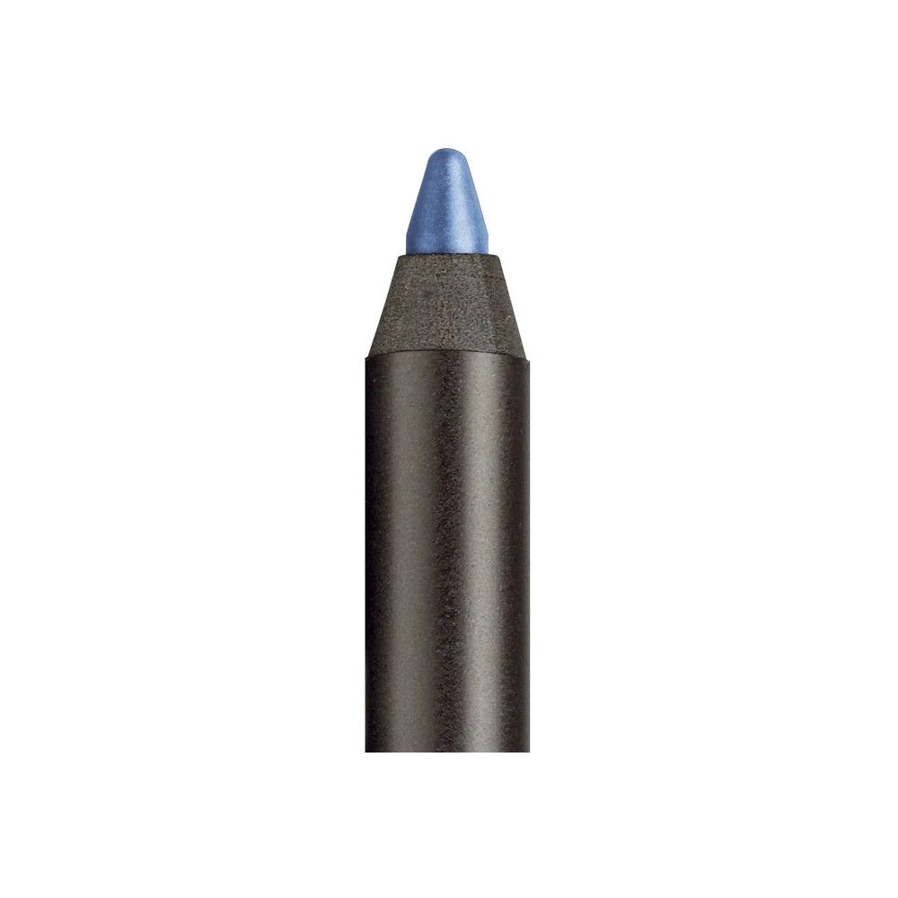 Blauer Kajalstift mit schwarzem Schaft. Spitze nach oben gerichtet.