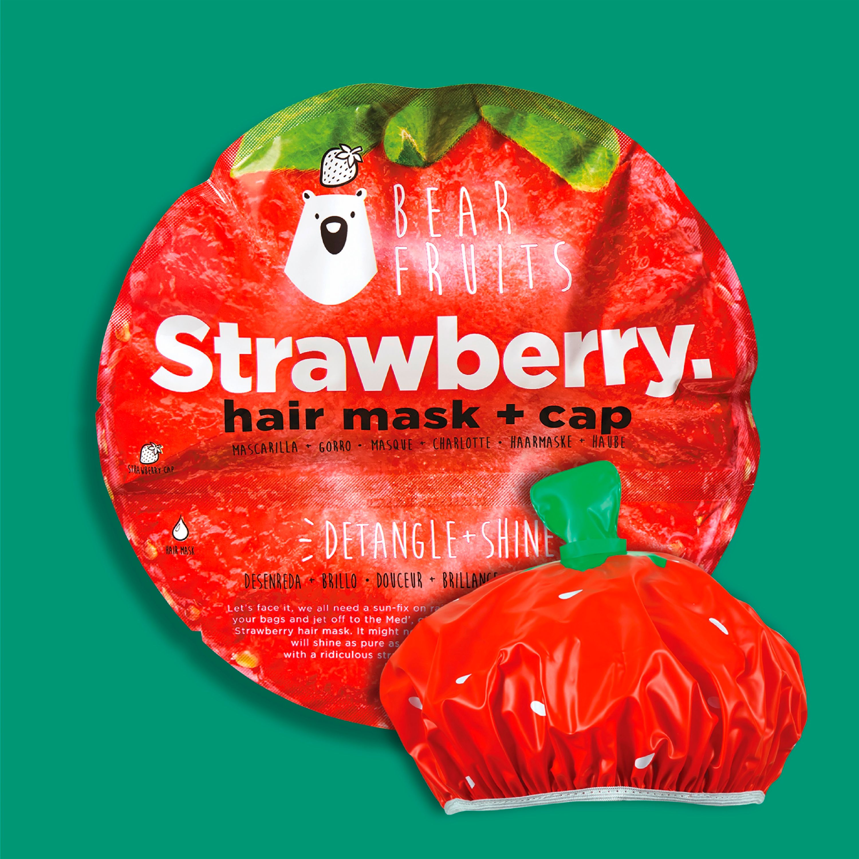 Bear Fruits - Haarmaske & -haube "Strawberry"