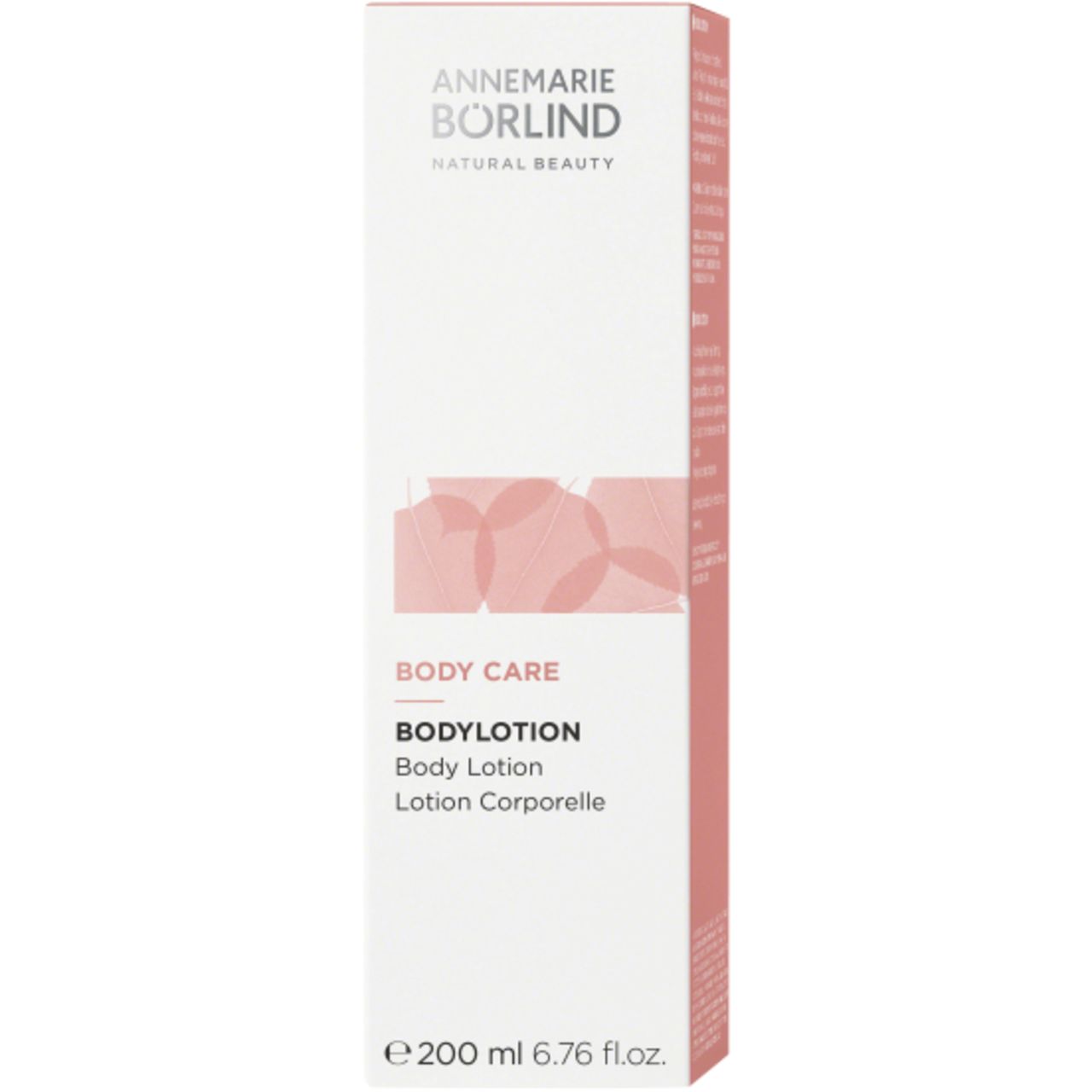 Verpackung der Bodylotion. Text: ANNEMARIE BÖRLIND, BODY CARE, Bodylotion. 200 ml.