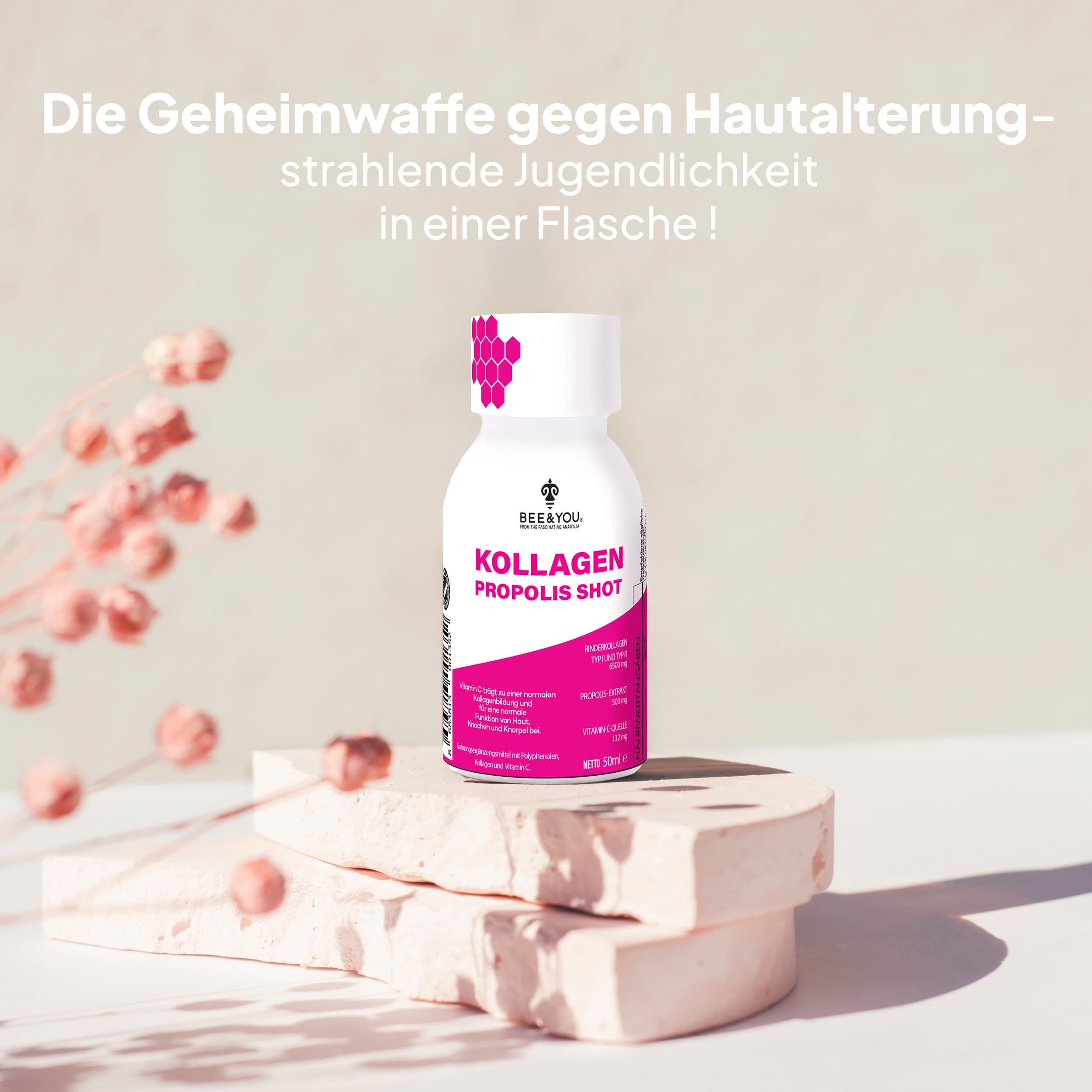 BEE&YOU Beauty Kollagen zum Trinken mit Vitamin C, Biotin, Hyaluronsäure, Propolis