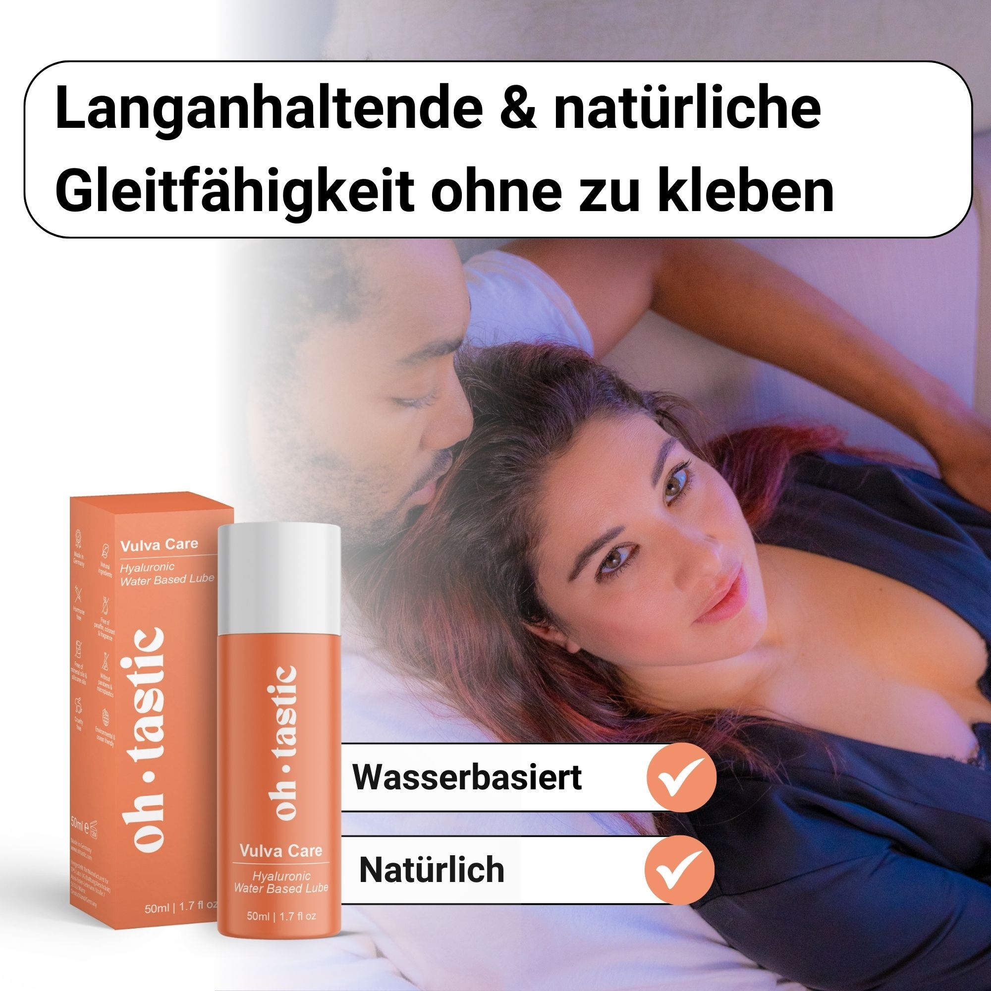 ohtastic Natürliches Sensitiv Gleitgel mit Hyaluron 50 ml Gel