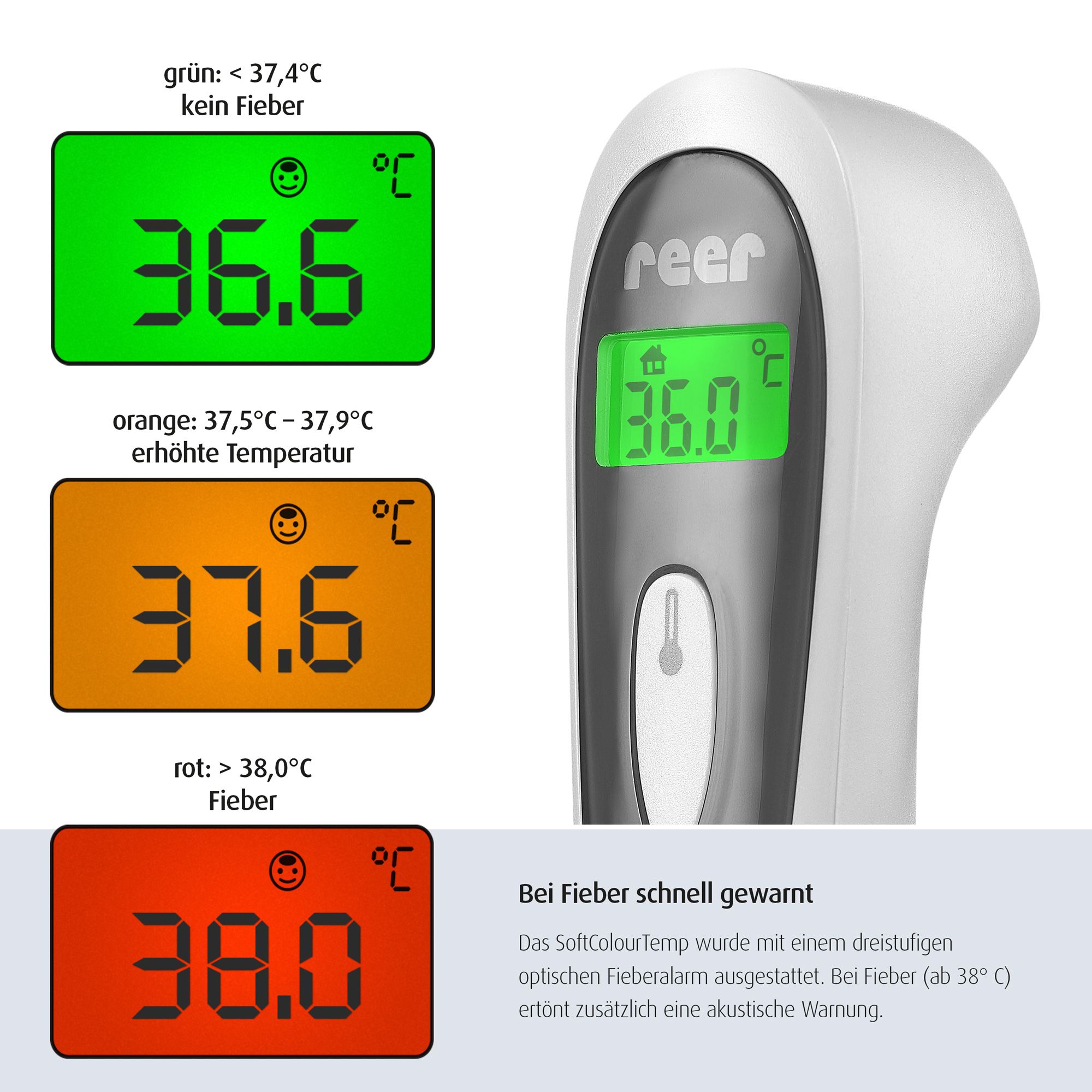 reer 3in1 kontaktloses Infrarot-Thermometer