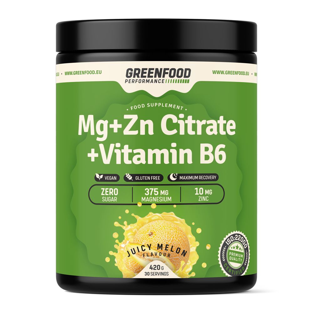 GreenFood Nutrition Performance Mg+ZN Citrate + Vitamin B6 Juicy Melon