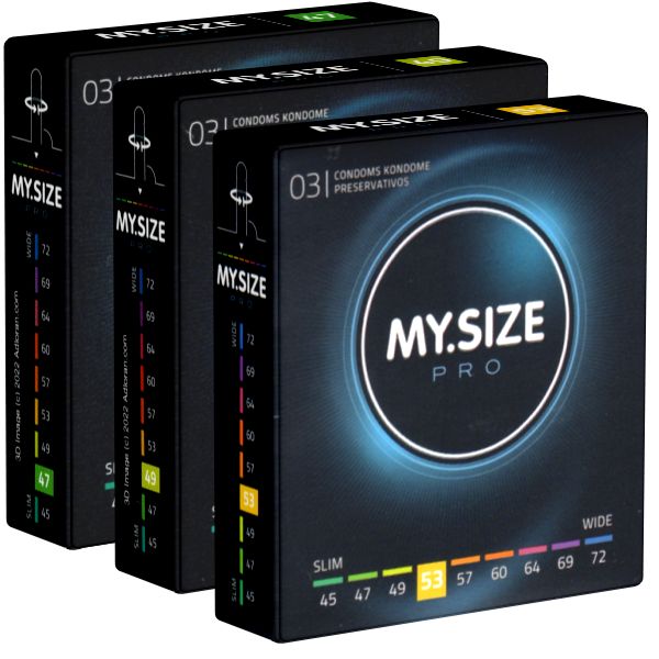 My.Size PRO *Probierset S* (47mm, 49mm, 53mm) Kondome zum Anprobieren ...