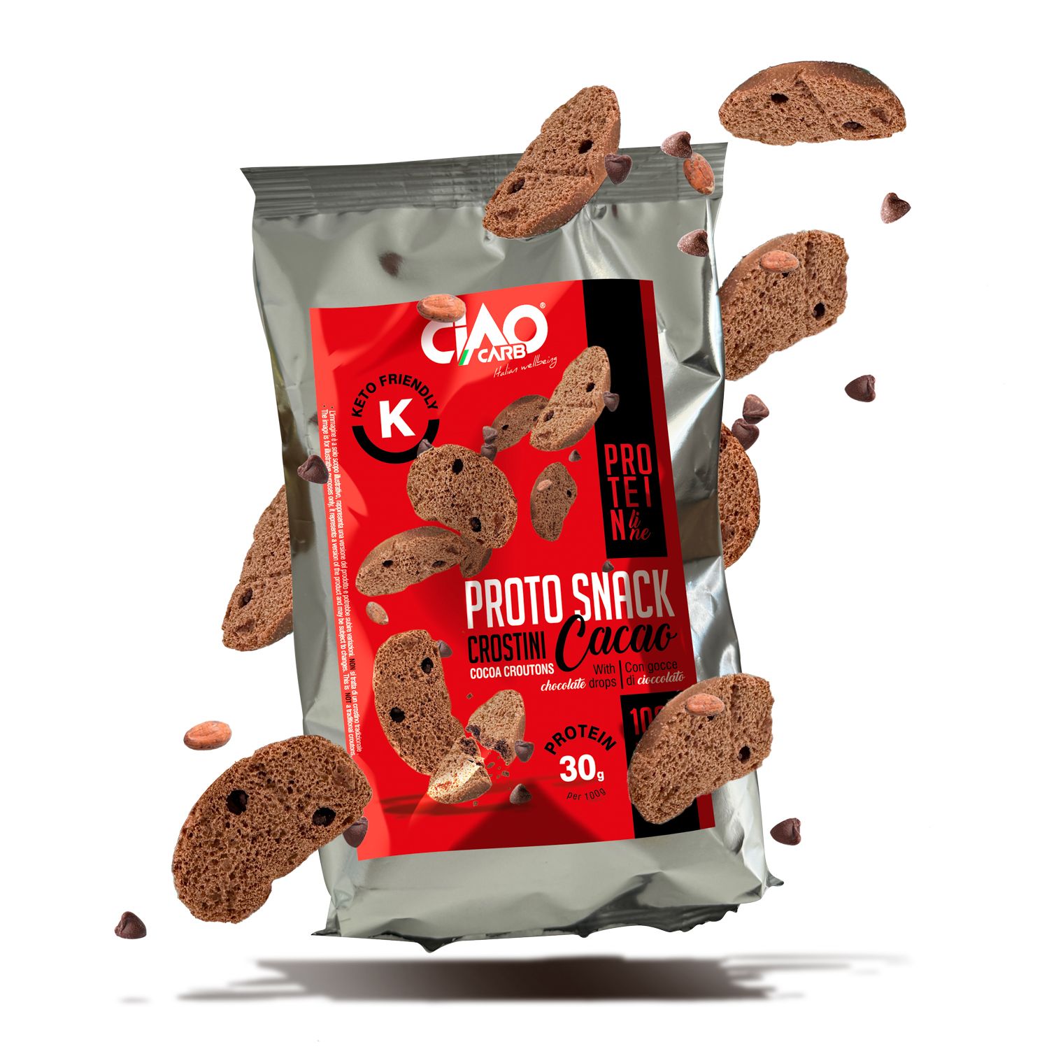 CIAOCARB Protosnack Crostini Cacao Protein Line