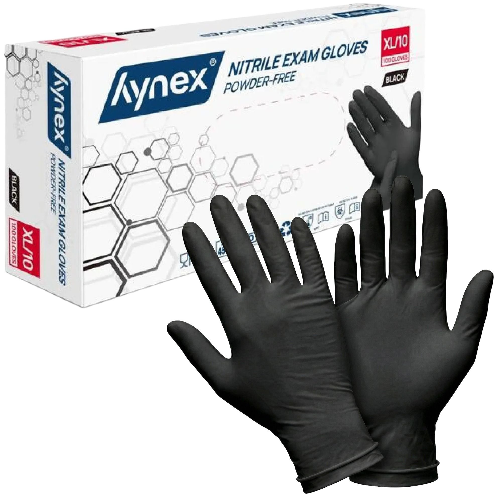 Hynex Nitrilhandschuhe schwarz 3,5g puderfrei Einweghandschuhe 100 St