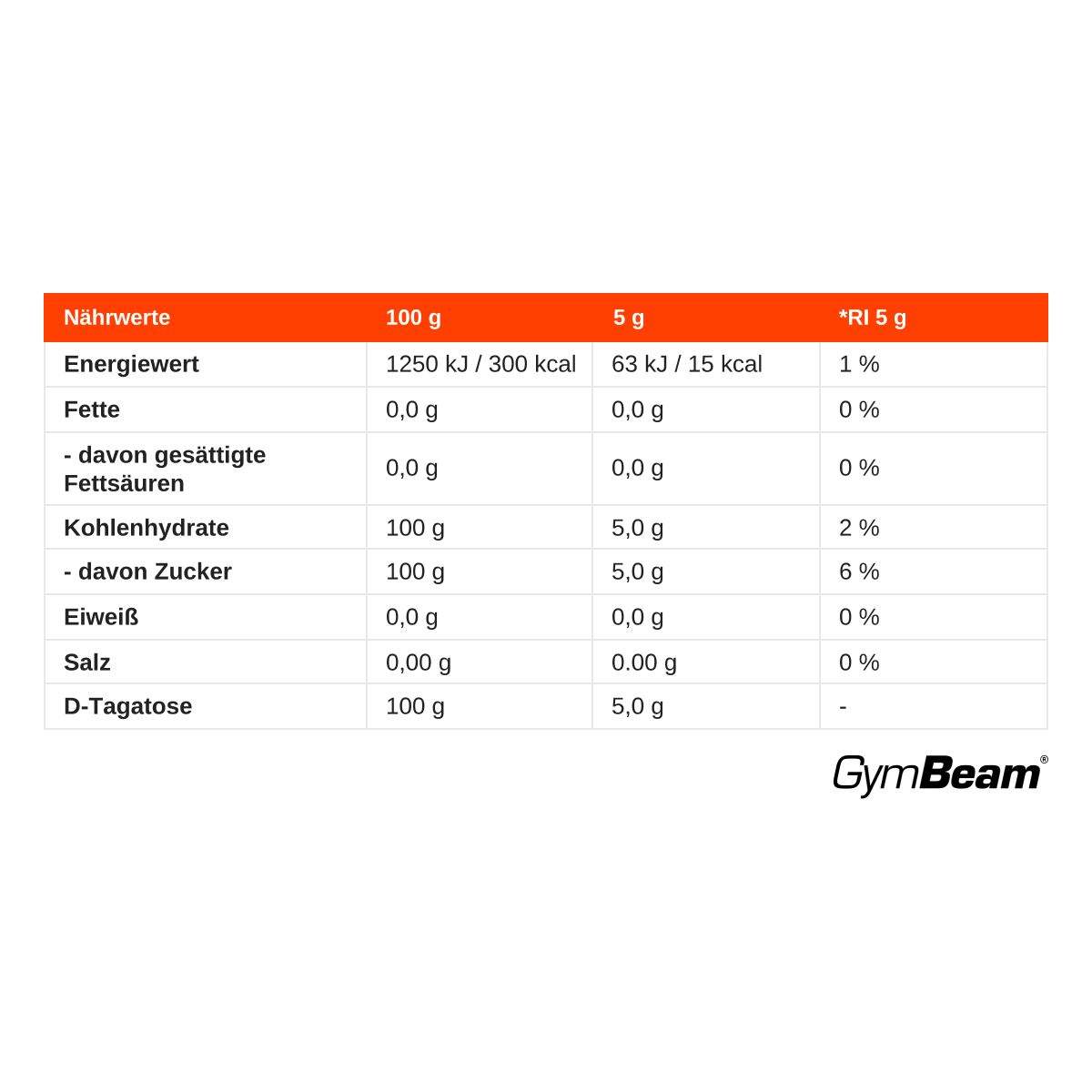 GymBeam Tagatose Süßungsmittel vegan Pulver