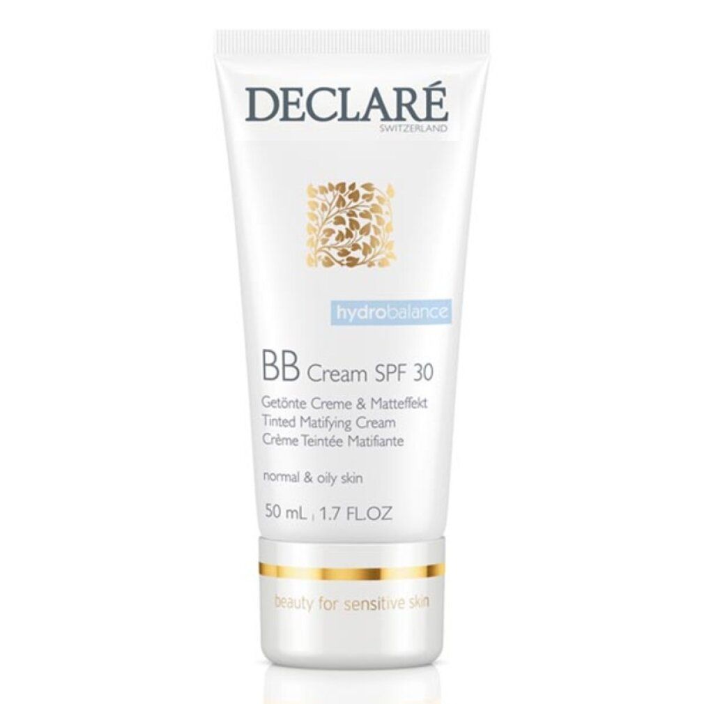 Weiße Tube DECLARÉ, BB Cream SPF 30, hydrobalance. Für normale bis fettige Haut. 50 ml.