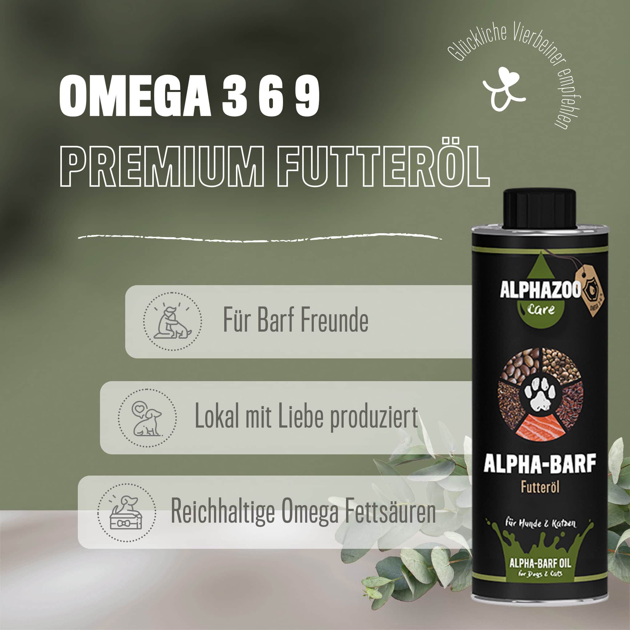 Alphazoo Alpha-Barf Futteröl für Hunde und Katzen 250 ml Öl