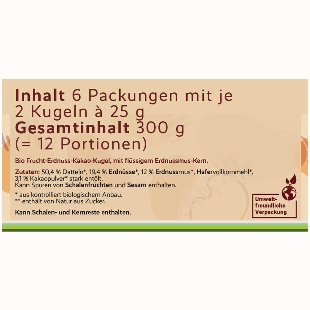 for you Bliss Balls Bio Erdnuss Kakao - 6er-Pack
