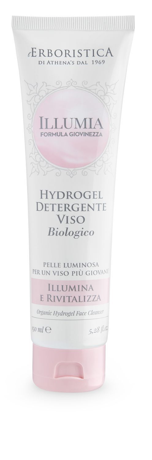 Weiß-rosa Tube mit Produktnamen und Text. Enthält Hydrogel Reinigungsgel. Marke: Erboristica.