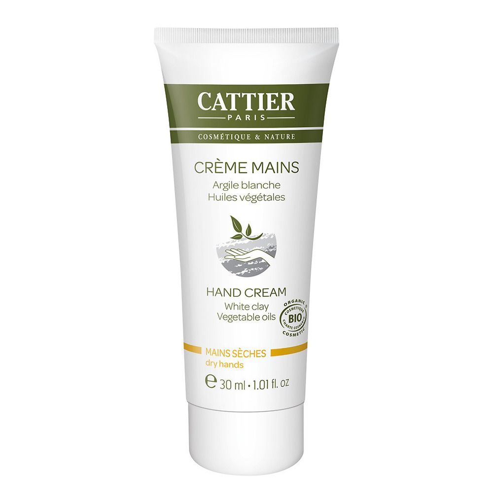 Cattier Mini crème pour les mains à l'argile - Argile blanche