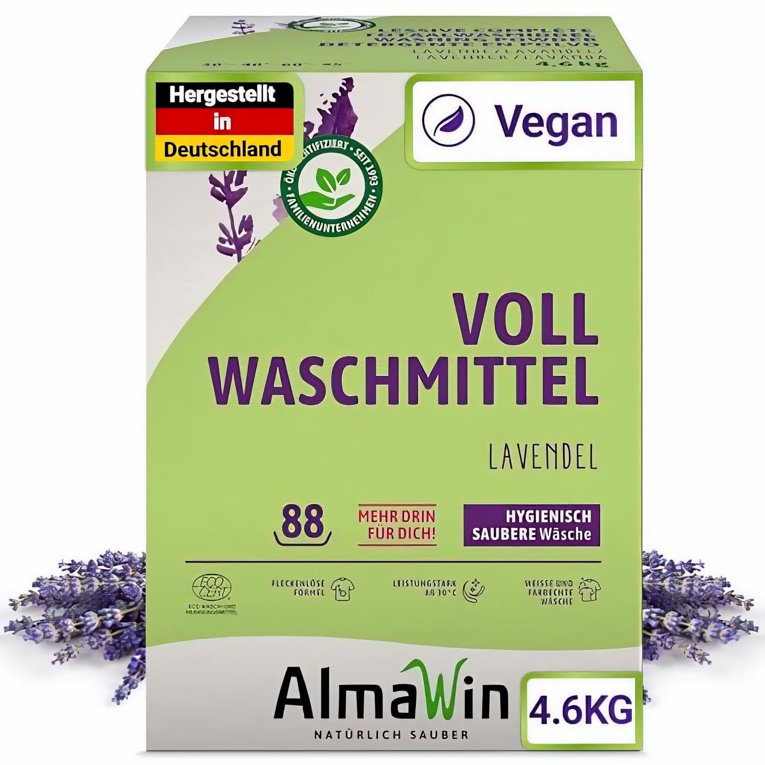 AlmaWin Vollwaschmittel Pulver Lavendel 4,6kg 4600 g