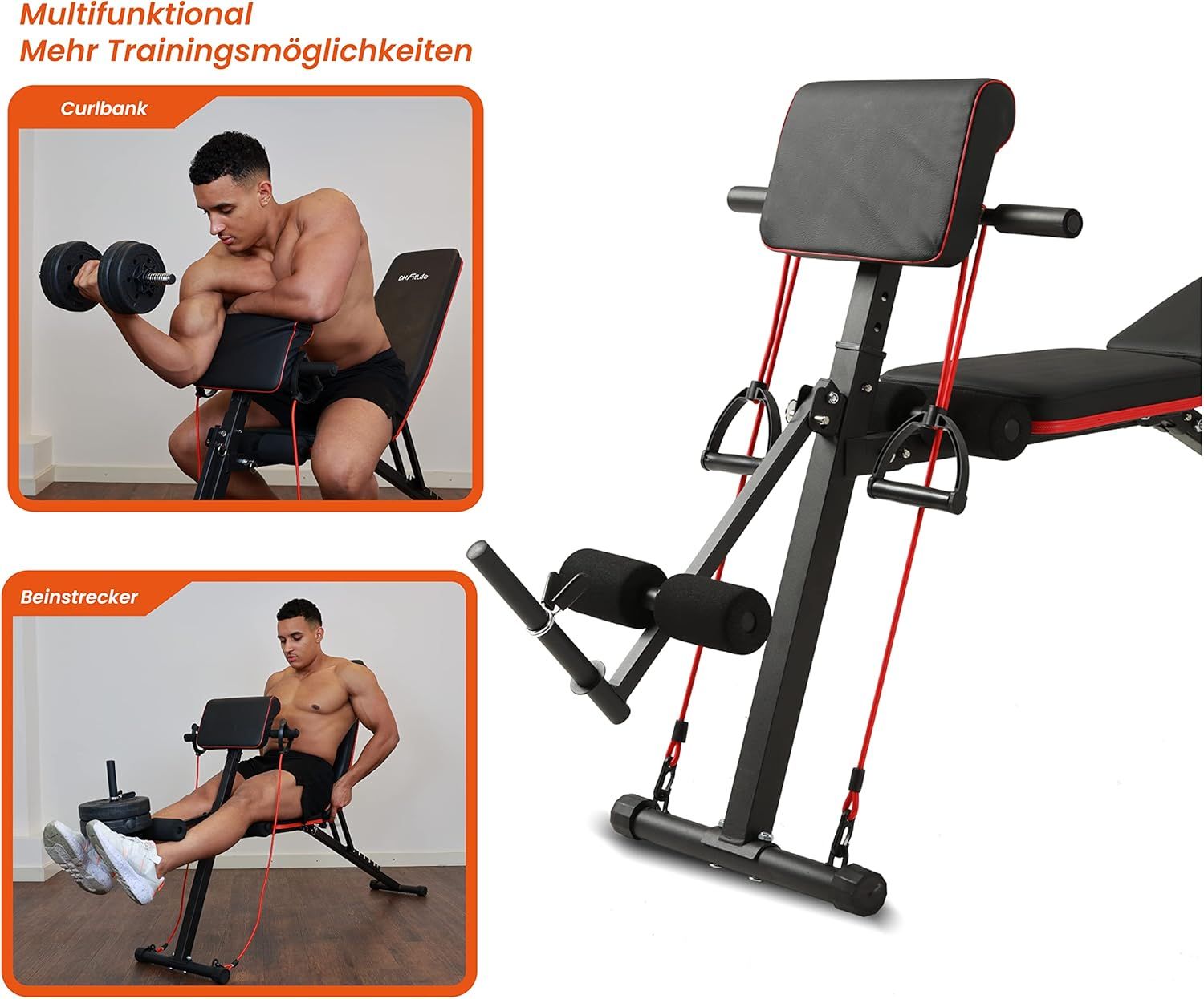 DH FitLife klappbar multifunktional Hantelbank