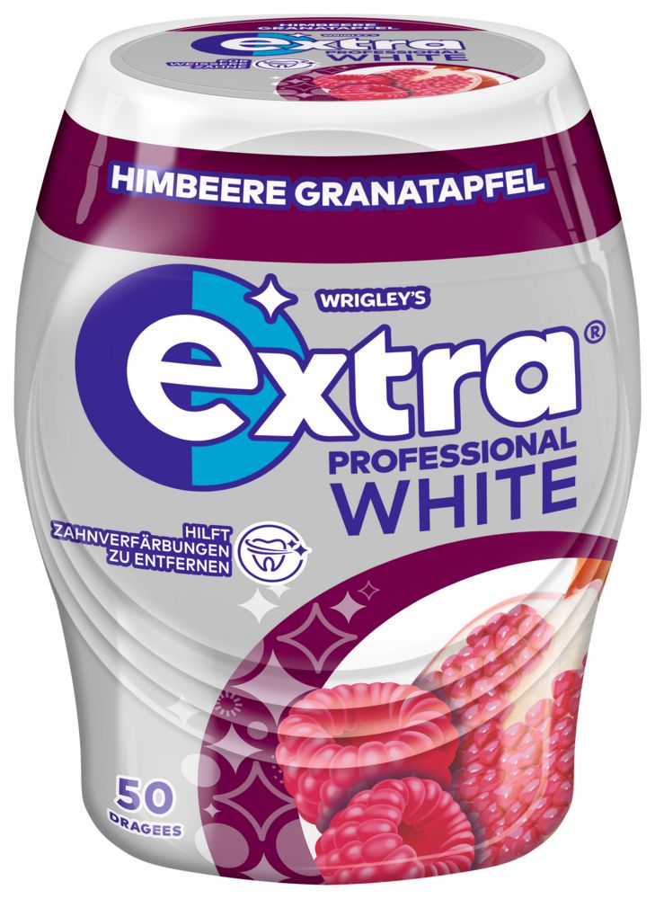 Extra Professional White Kaugummi Dose Himbeere Granatapfel 1 St