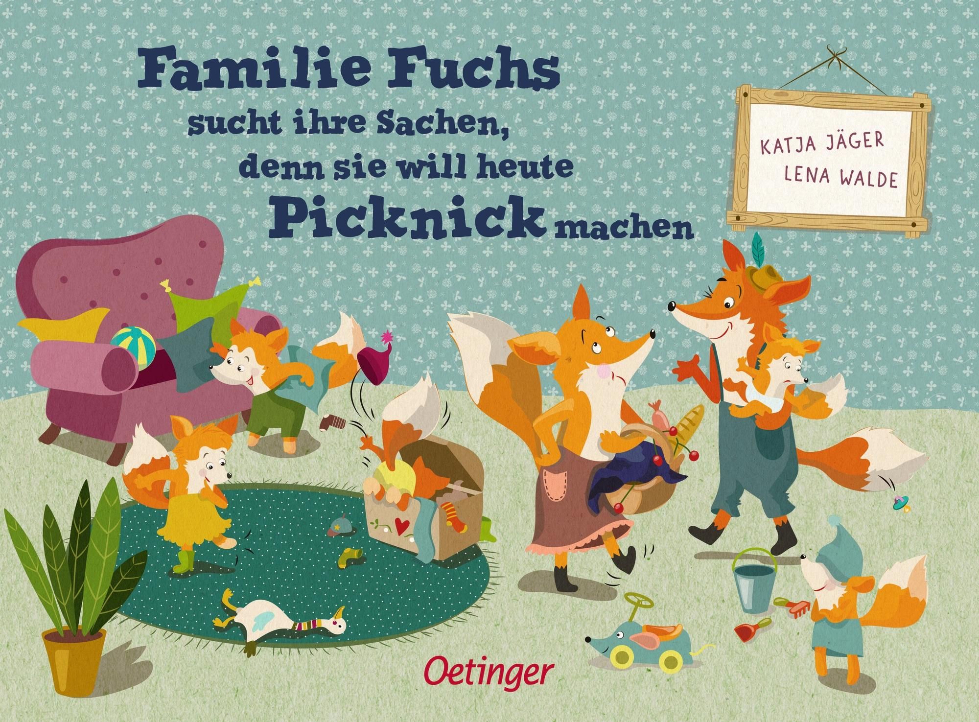 Familie Fuchs sucht ihre Sachen, denn sie will heute Picknick machen Gereimtes, wimmeliges Pappbi...
