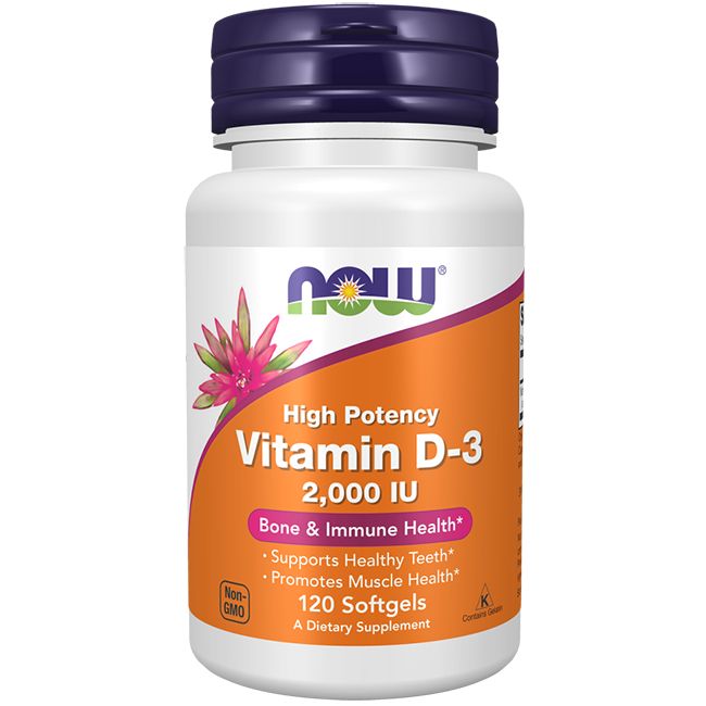 Now Foods Vitamin D3 2000 IU (50 mcg) 120 Pc