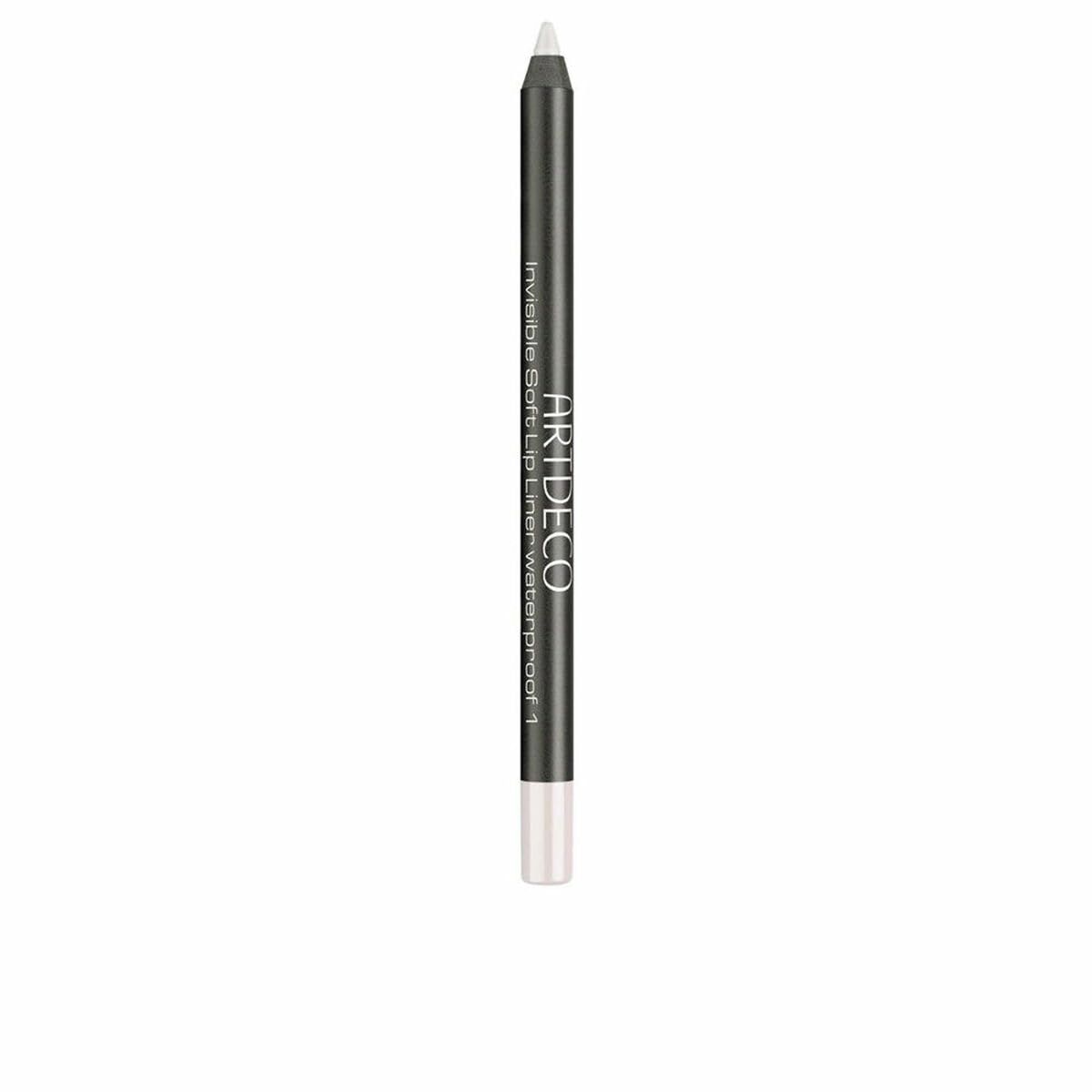 Weißer Lipliner-Stift mit schwarzem Schaft. Aufschrift: Artdeco Invisible Soft Lip Liner Waterproof 1.