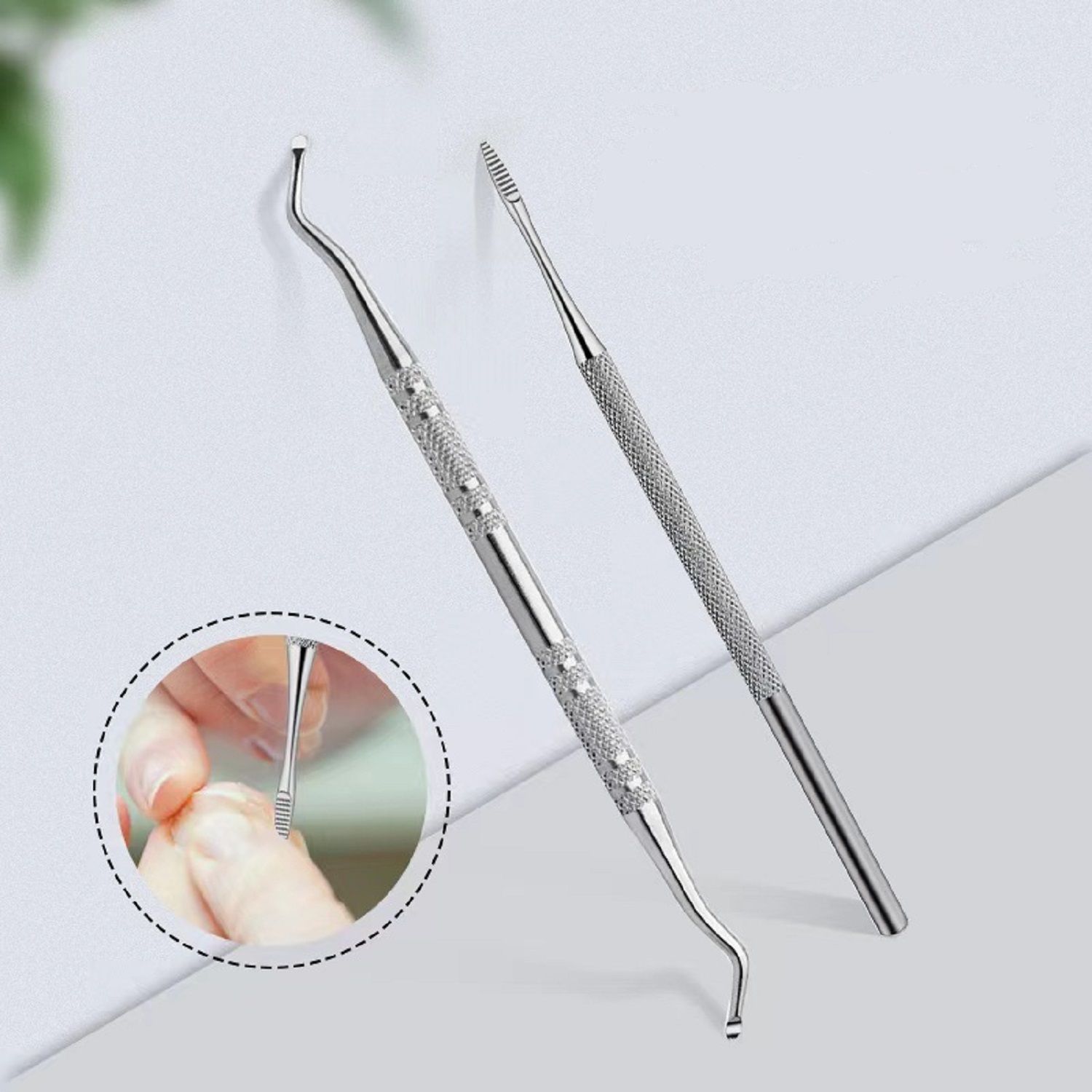 Fußpflege Set aus Edelstahl, Eckenheber & Feile, Werkzeug für Pediküre & Maniküre