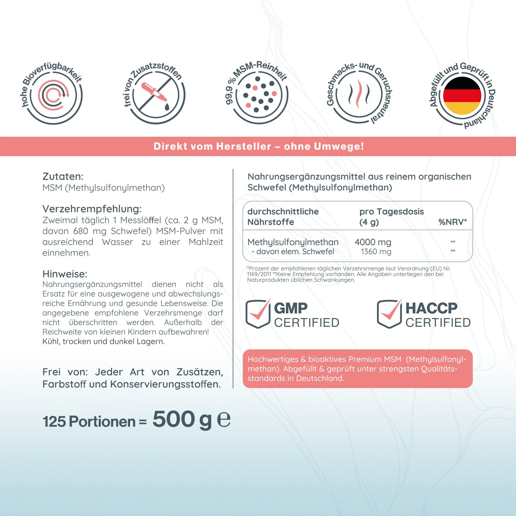 Pure MSM Pulver