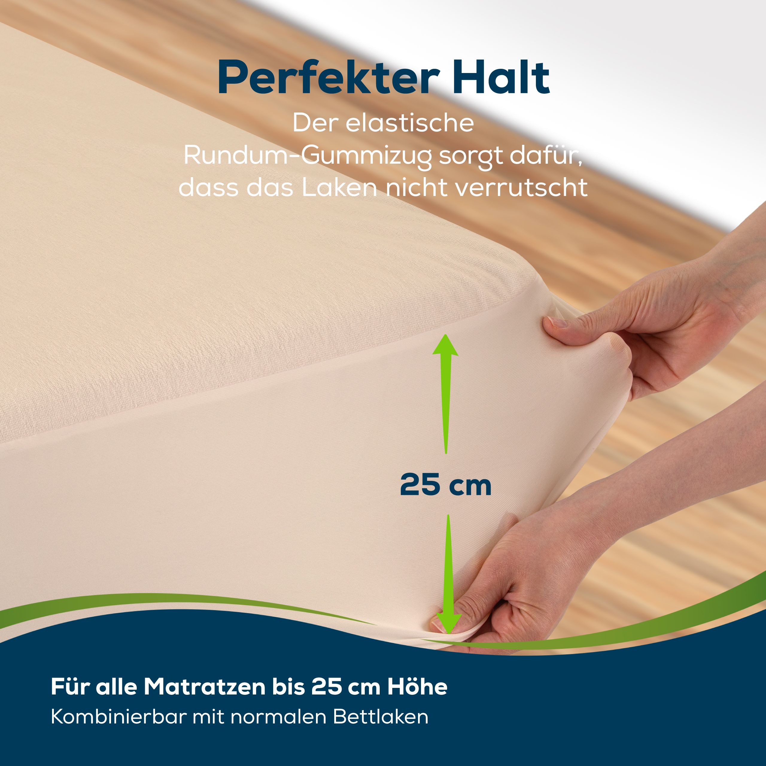 Sensalou Spannbettlaken 100 x 200 cm - Beige
