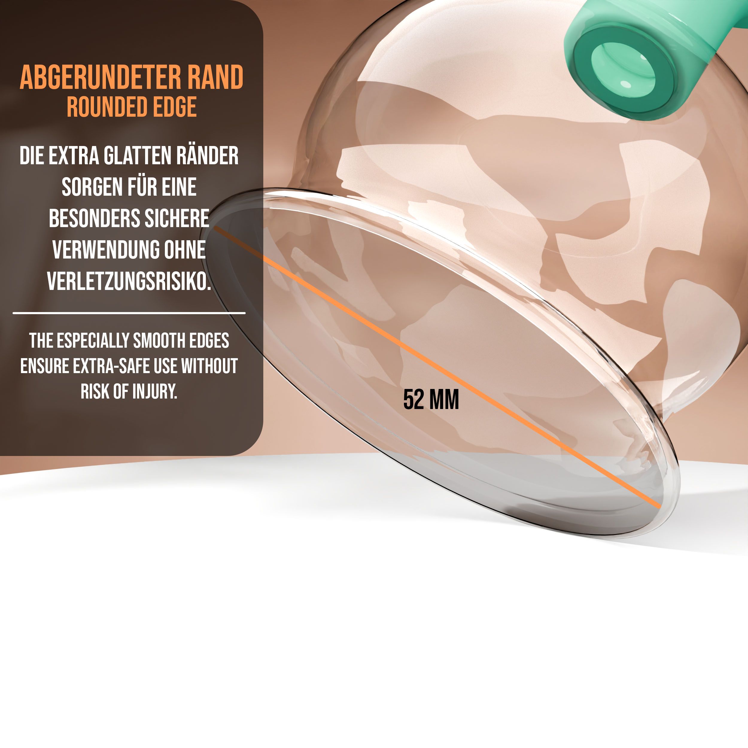 Pulox Schröpfglas aus Echtglas mit Saugball - 52mm in Grün