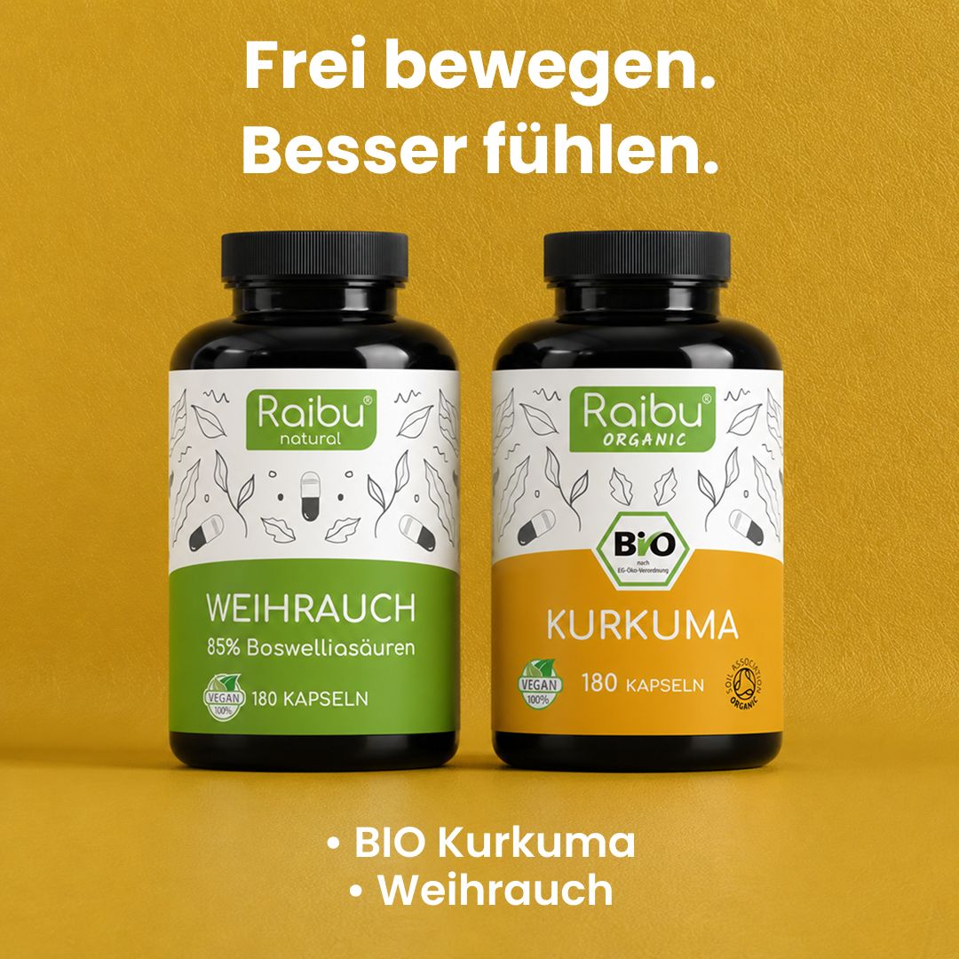 RAIBU Gelenk & Entzündungs Duo - Weihrauch + Kurkuma BIO