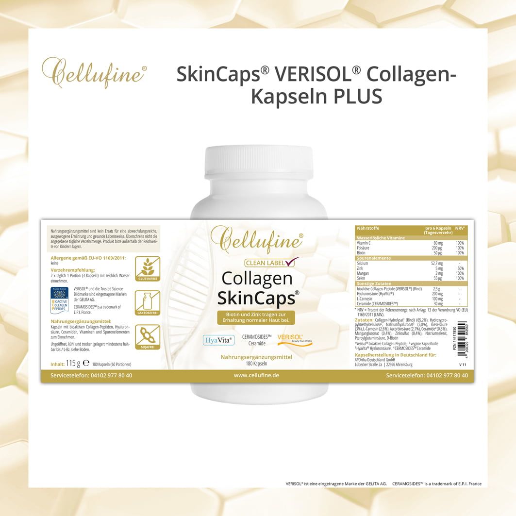 Cellufine® SkinCaps® VERISOL® B (Rind) Collagen-Kapseln PLUS ...
