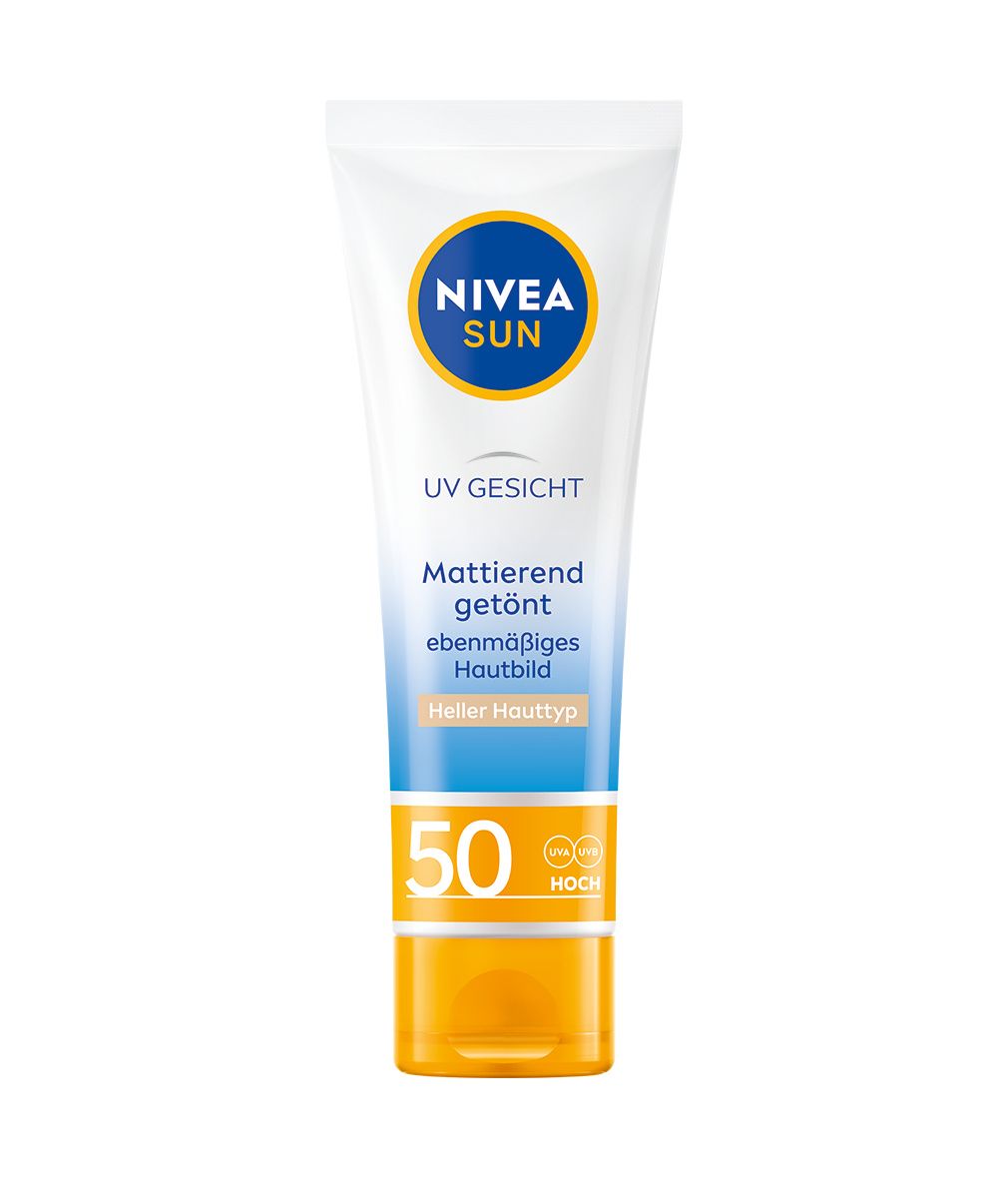 NIVEA SUN UV Gesicht Mattierend getönt LSF 50 Heller Hauttyp