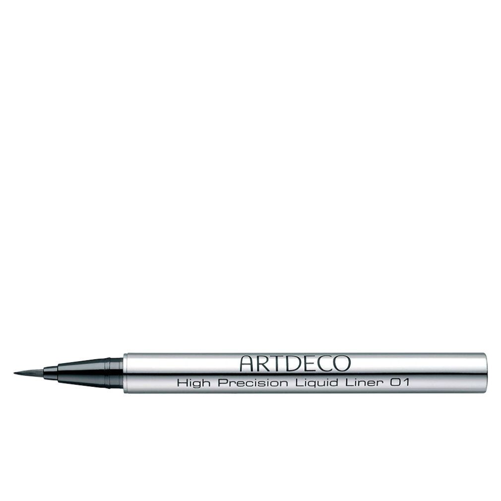 ARTDECO High Precision Liquid Liner 01 in silberner Hülse mit schwarzer Spitze.