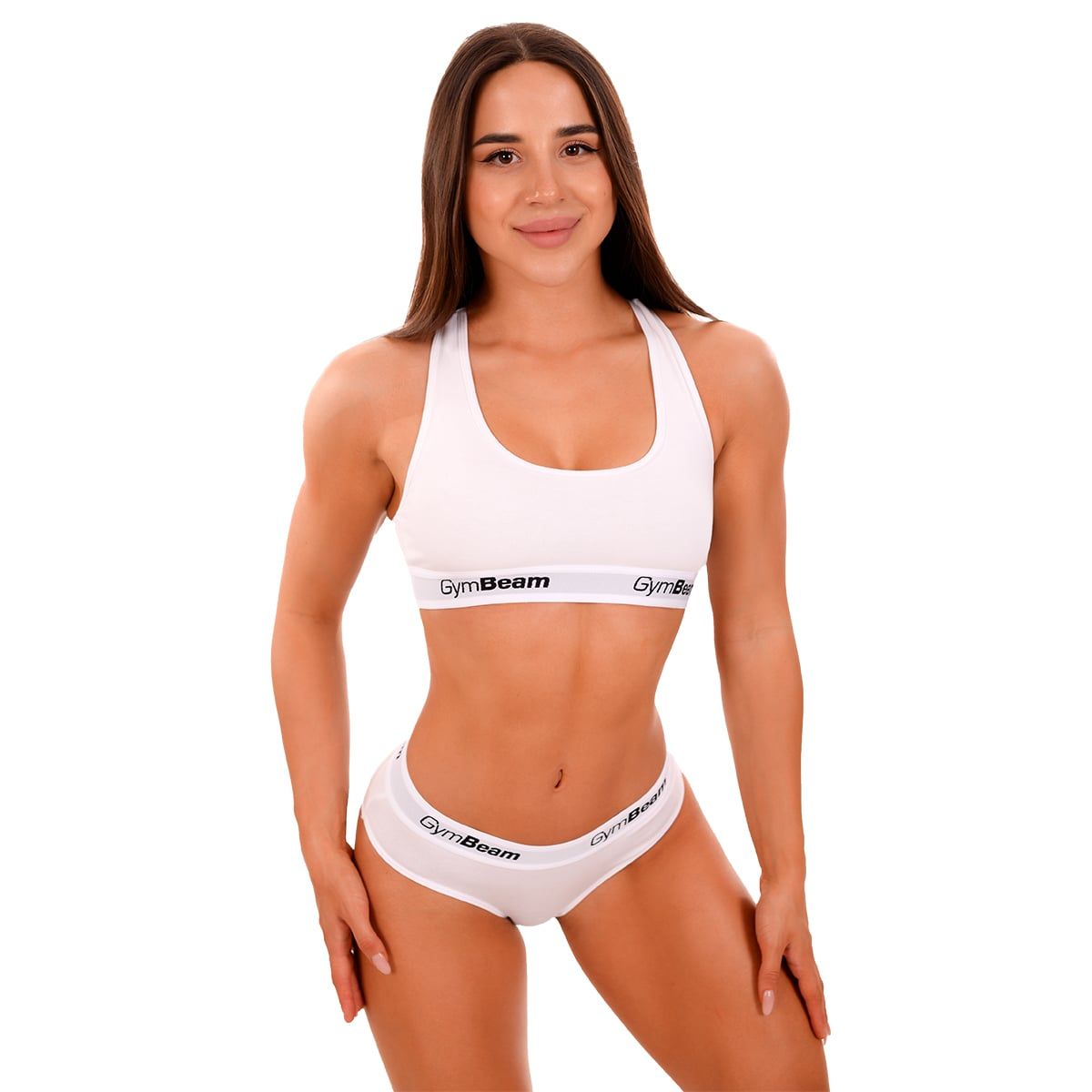 GymBeam Sport-BH Damen Bralette mit breiten Trägern Weiß 1 St