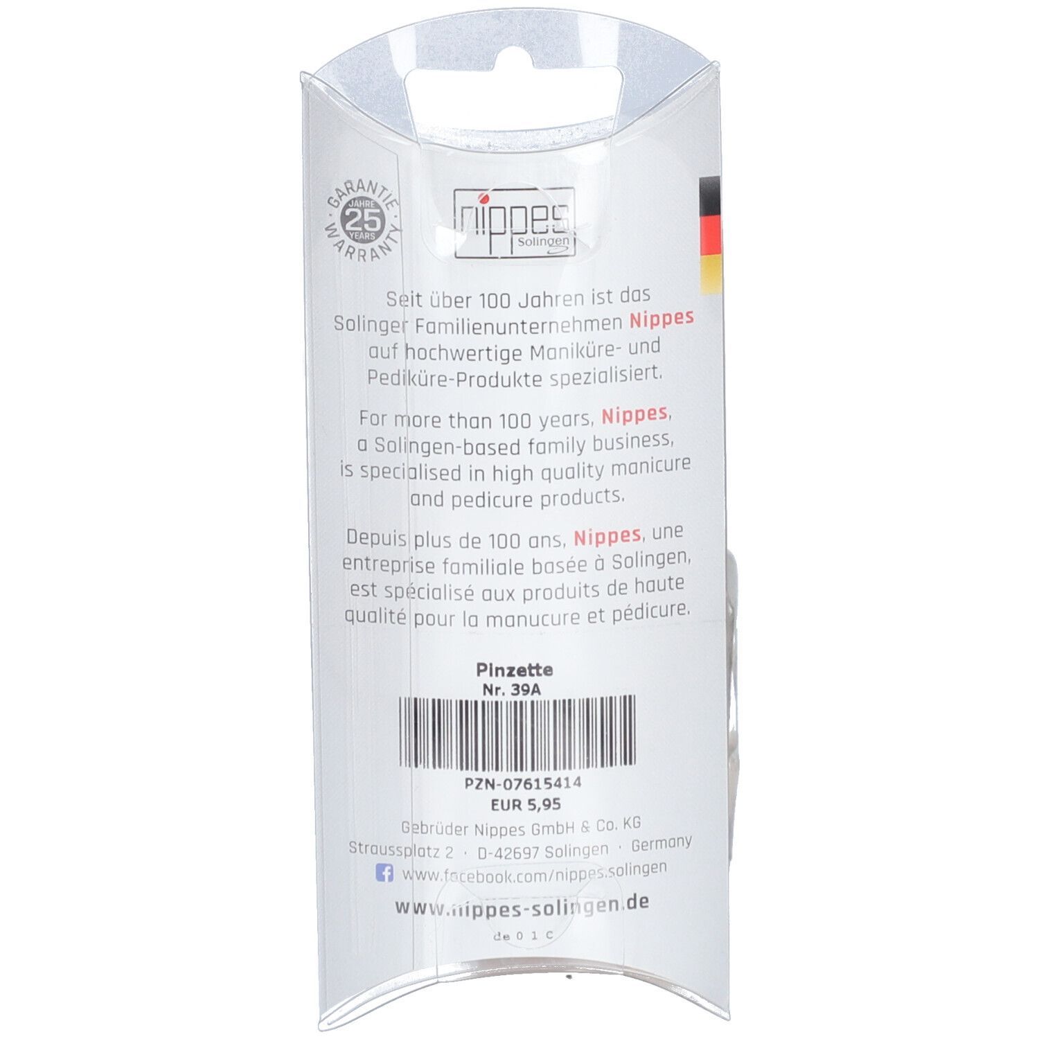 nippes Pinzette spitz 8 cm