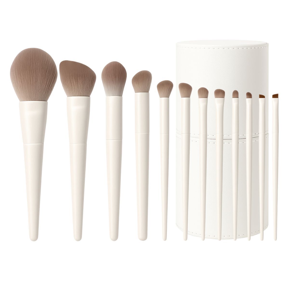 Set di Pennelli Trucco Technique PRO Cloud - 12 Pennelli con Custodia a Tubo