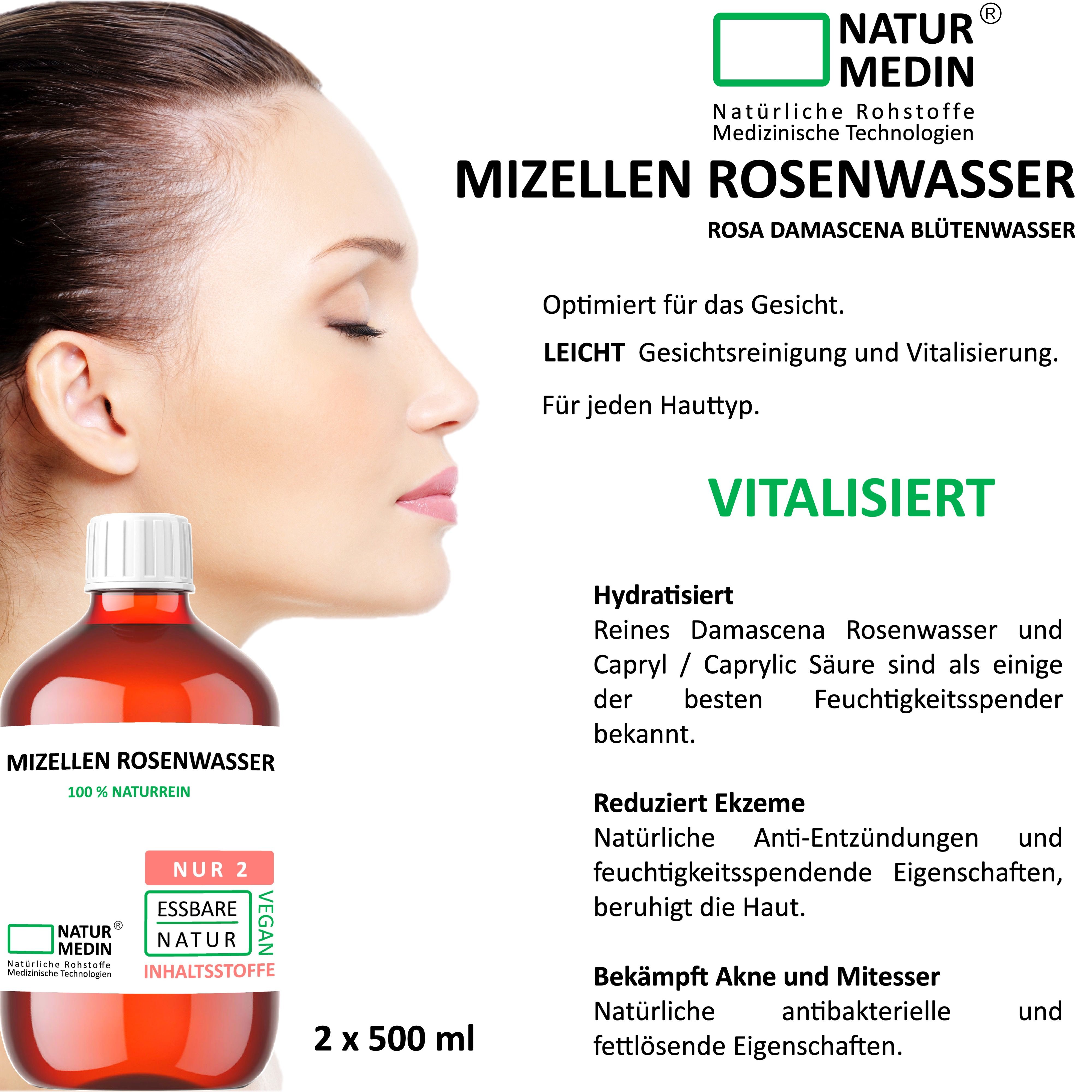 NATURMEDIN® Mizellen Rosenwasser Balanced