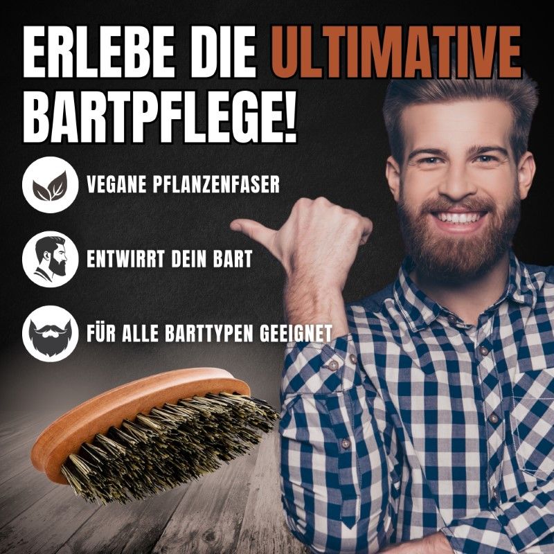 REMOS Bartbürste mit veganer Pflanzenfaser (Naturfibre)