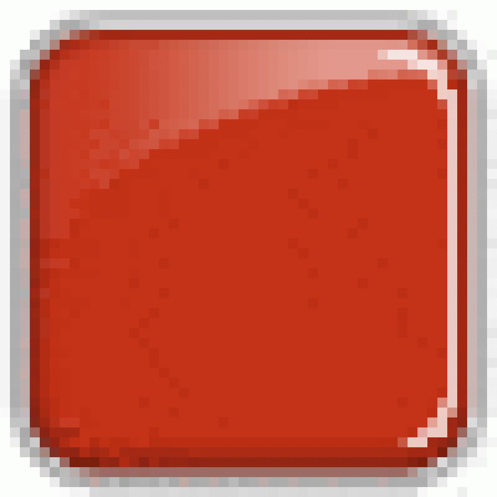 Quadratisches, glänzendes, orangefarbenes Element mit abgerundeten Ecken und einem weißen Rahmen.